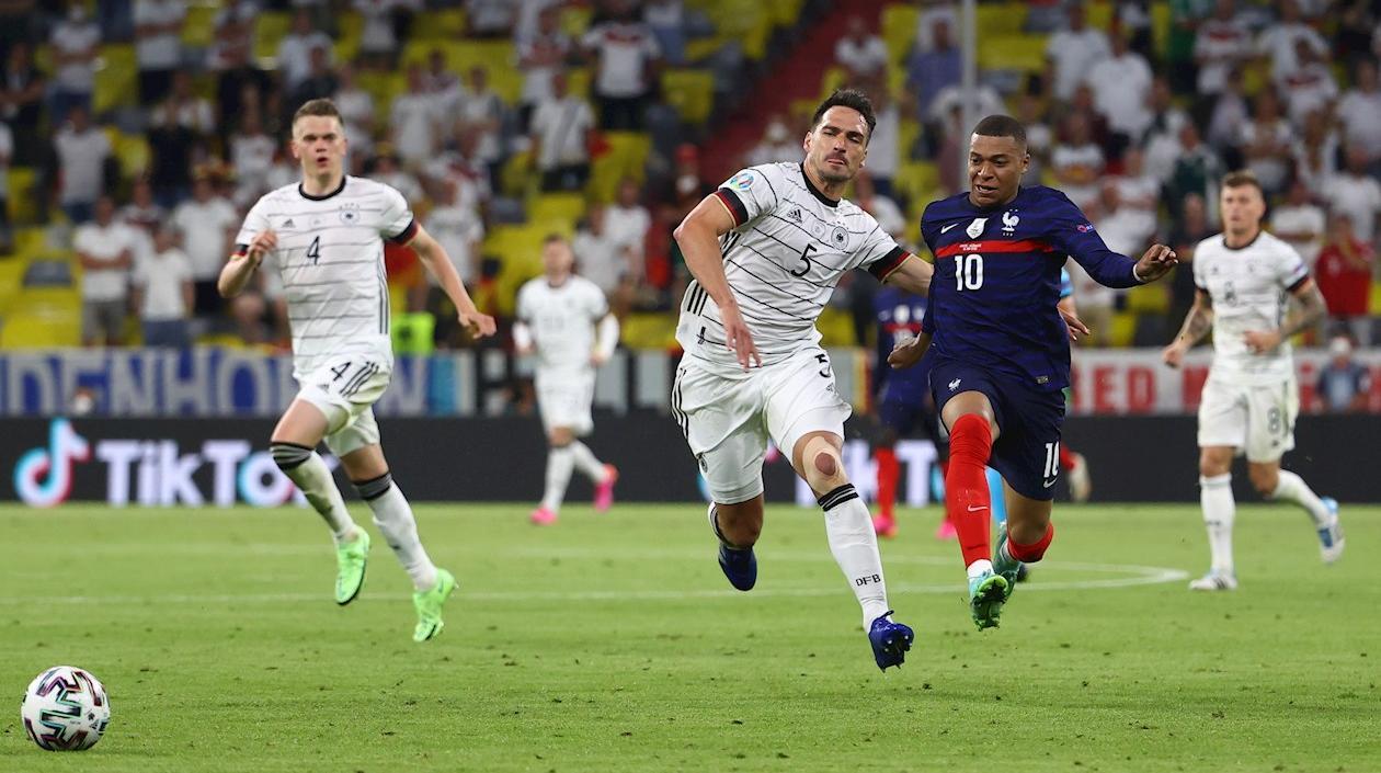 La velocidad de Mbappé ante los alemanes.