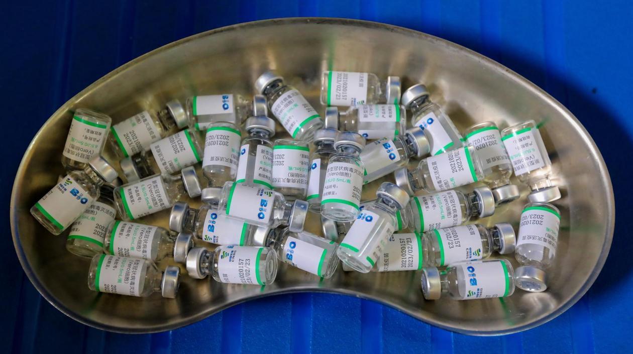 Recipientes vacíos luego de la aplicación de las diferentes dosis. 