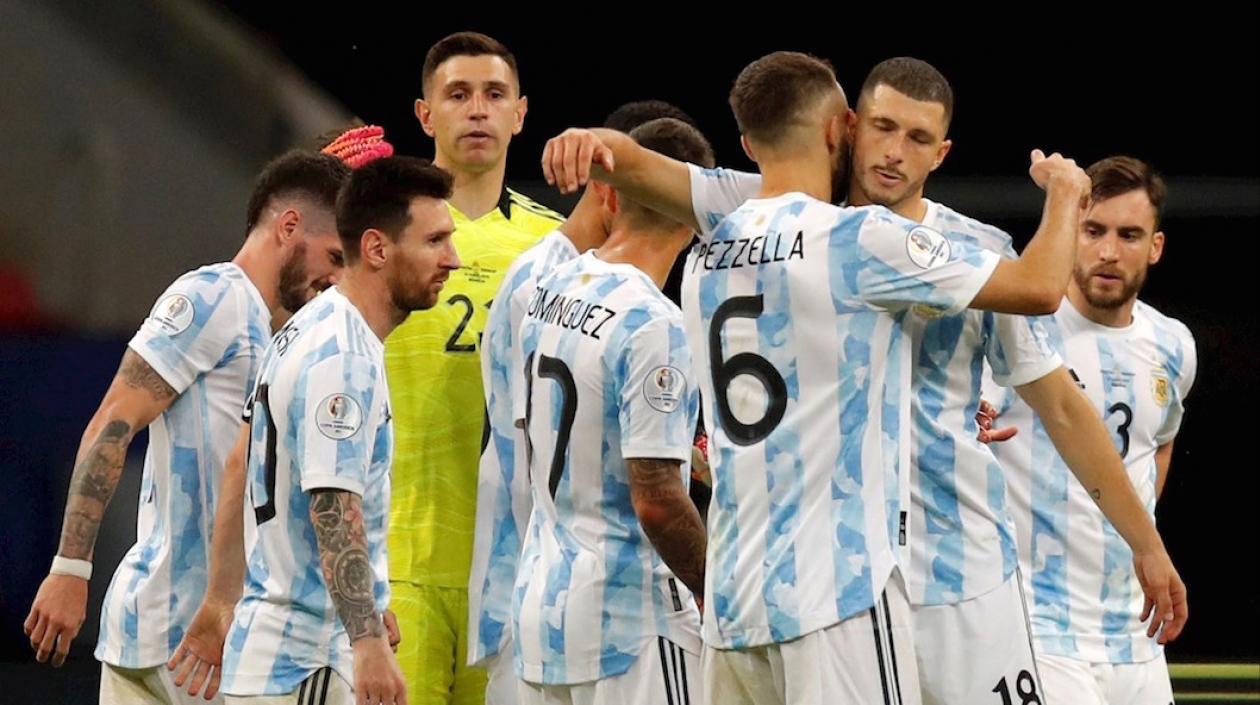 Celebración del triunfo argentino.