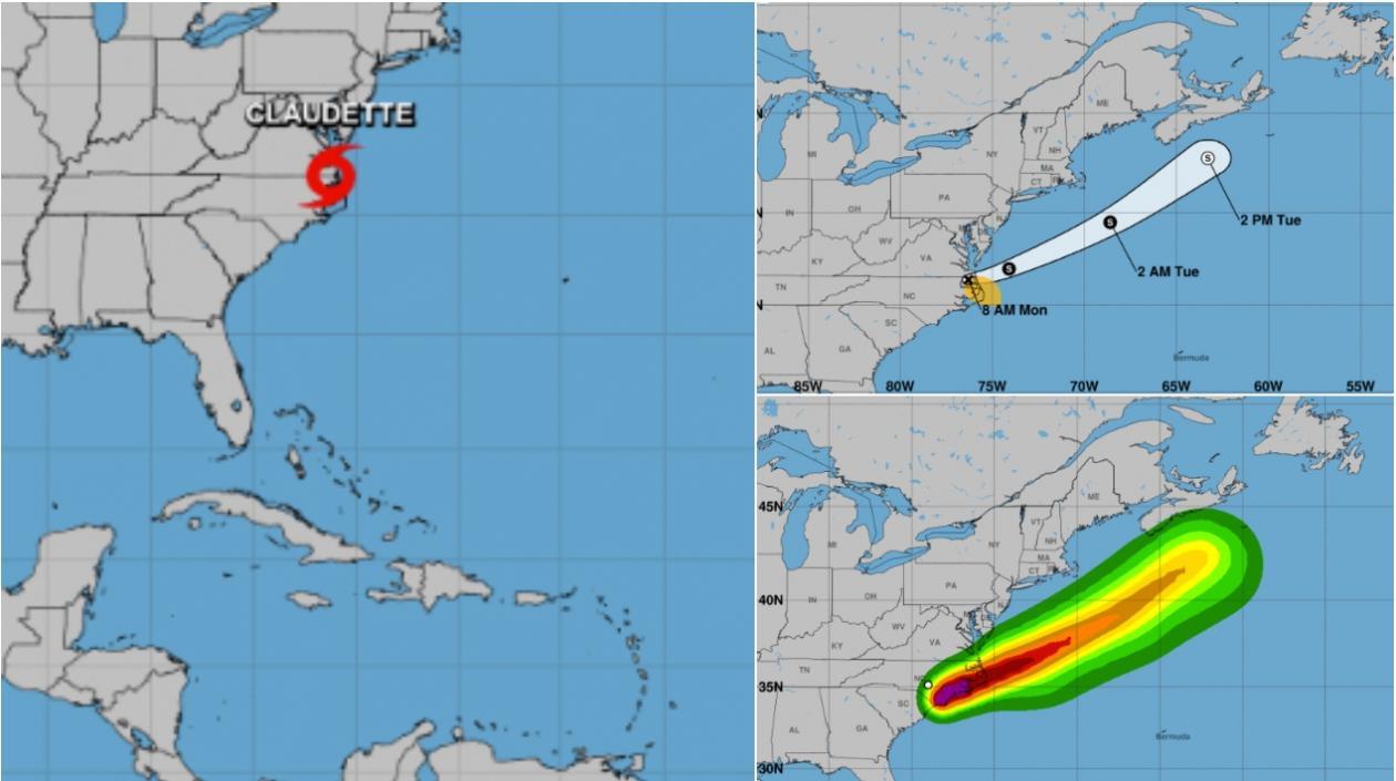 Paso de la tormenta Claudette, por el Atlántico.