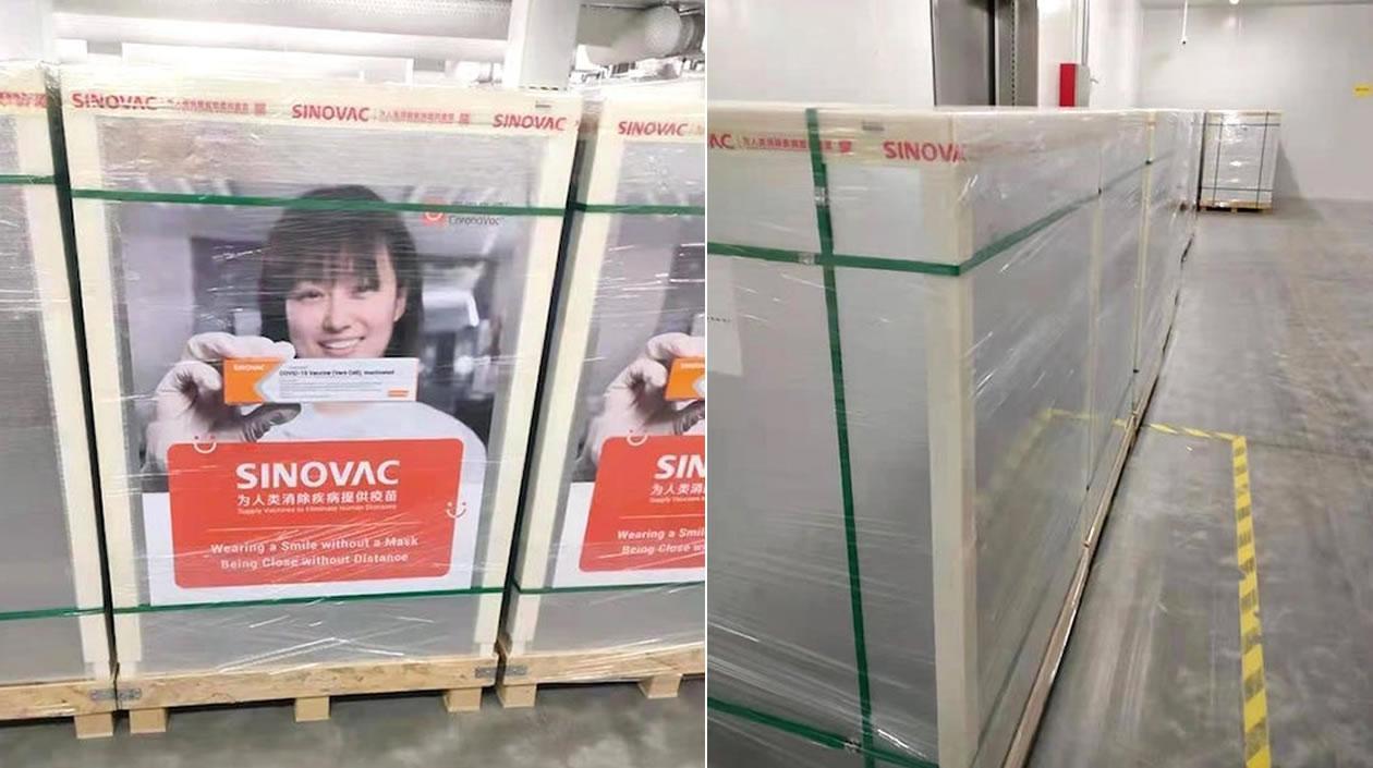 Vacunas que serán despachadas desde China.