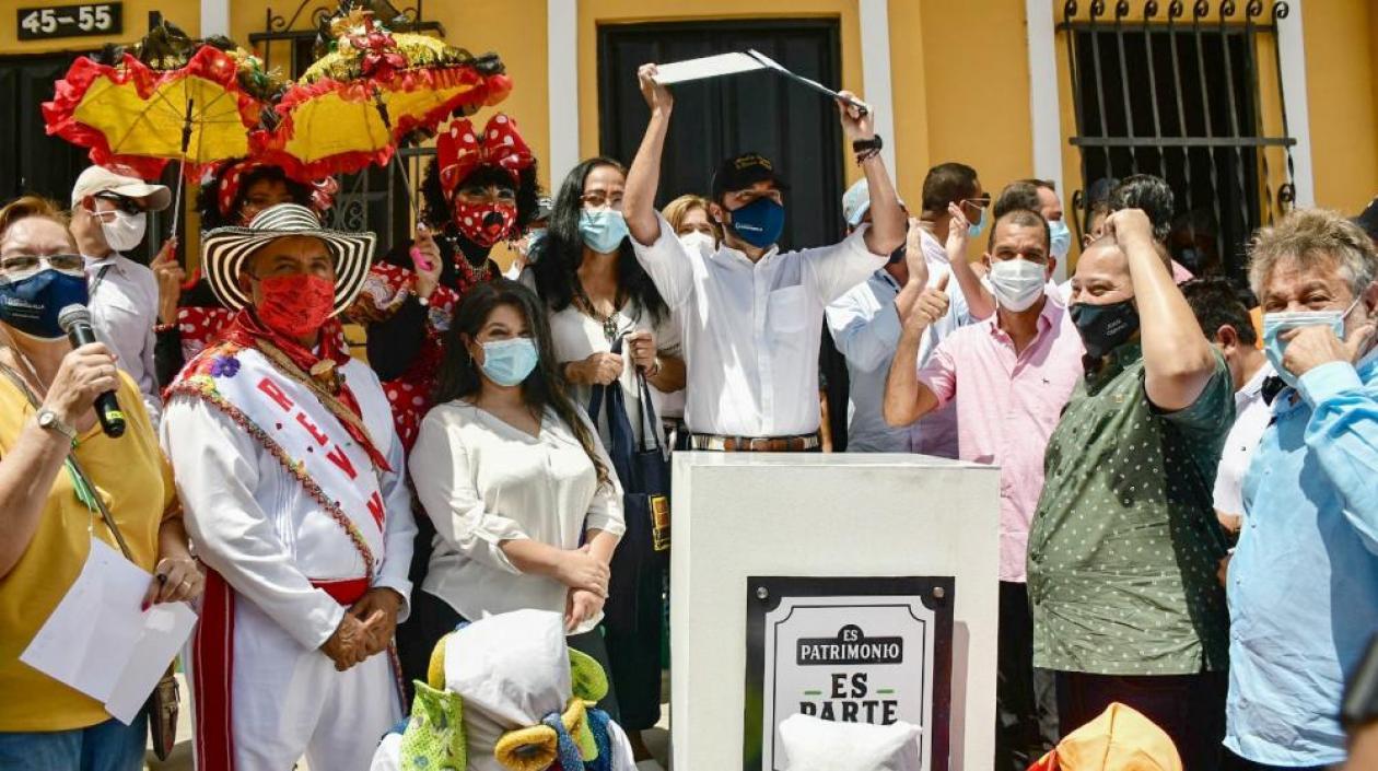 El alcalde en el acto de declaratoria del barrio Abajo con ‘Bien de interés cultural’
