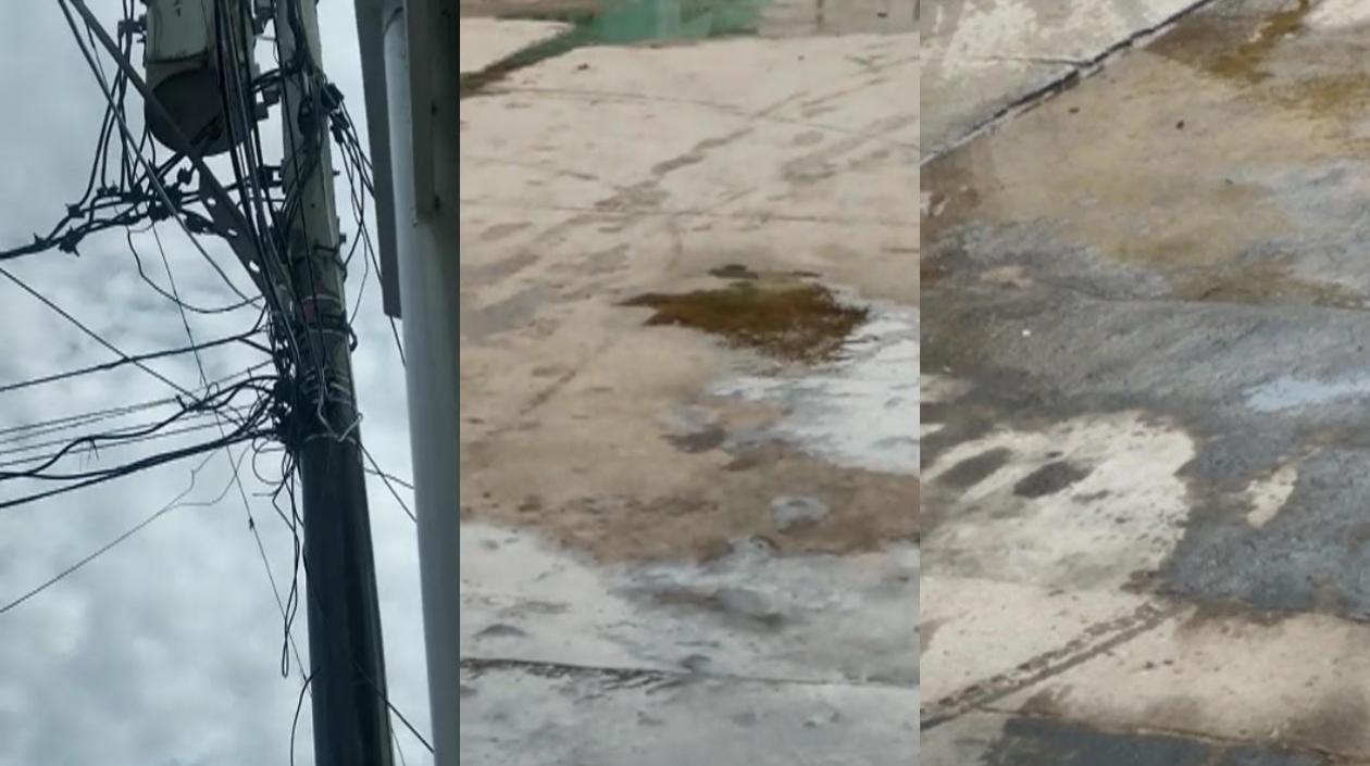 Transformador botando aceite en La chinita.