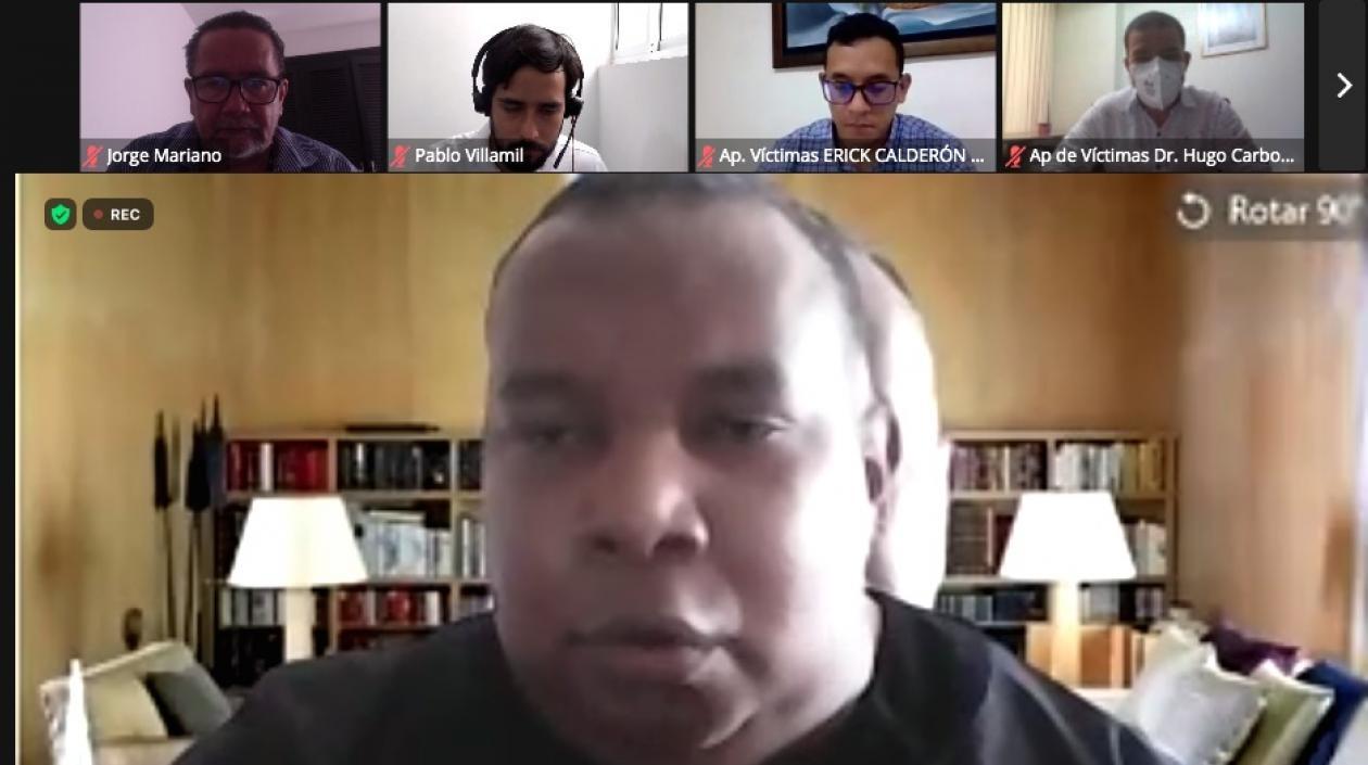 El Magistrado Demóstenes Camargo presidiendo la audiencia.