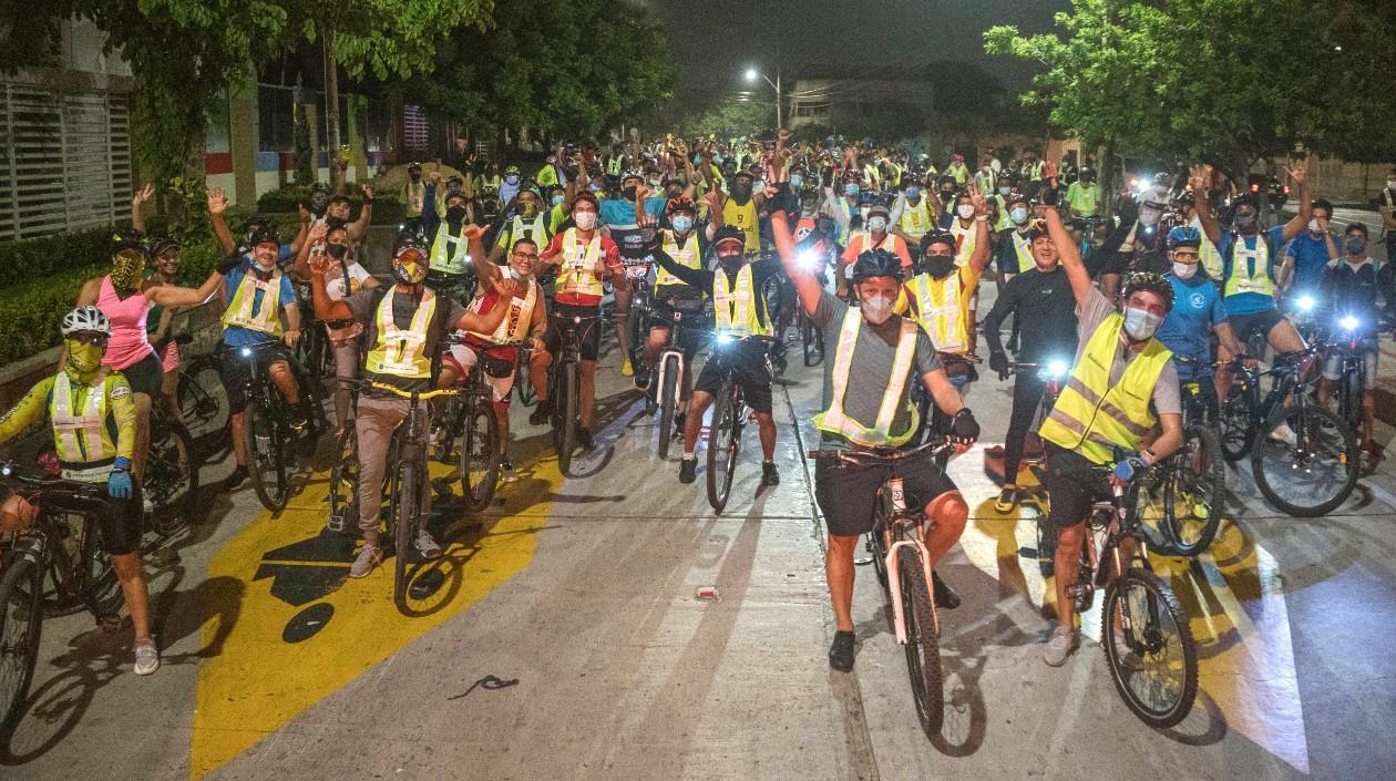 Participantes en la primera Biciquilla del 2021. 