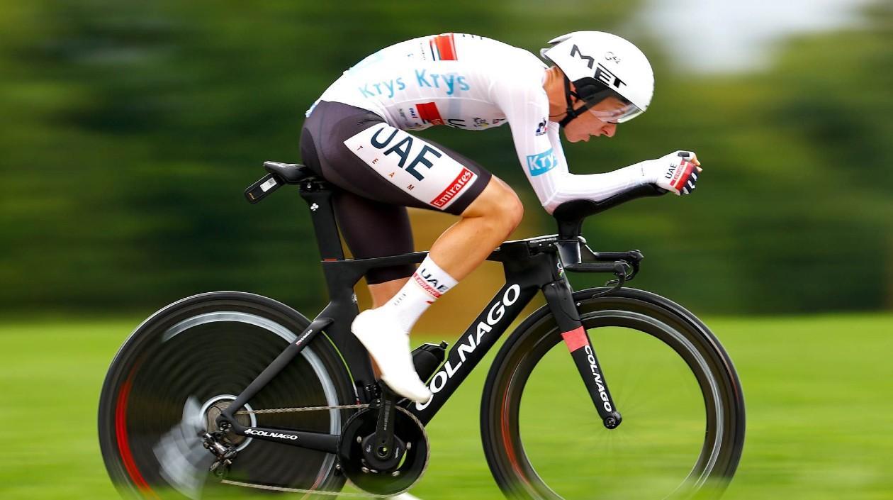 Tadej Pogacar durante la contrarreloj del Tour de Francia. 