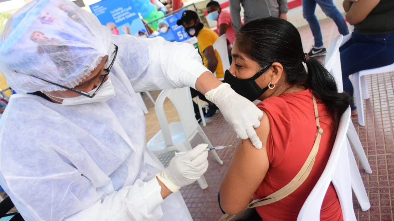 La vacunación en Piojó.