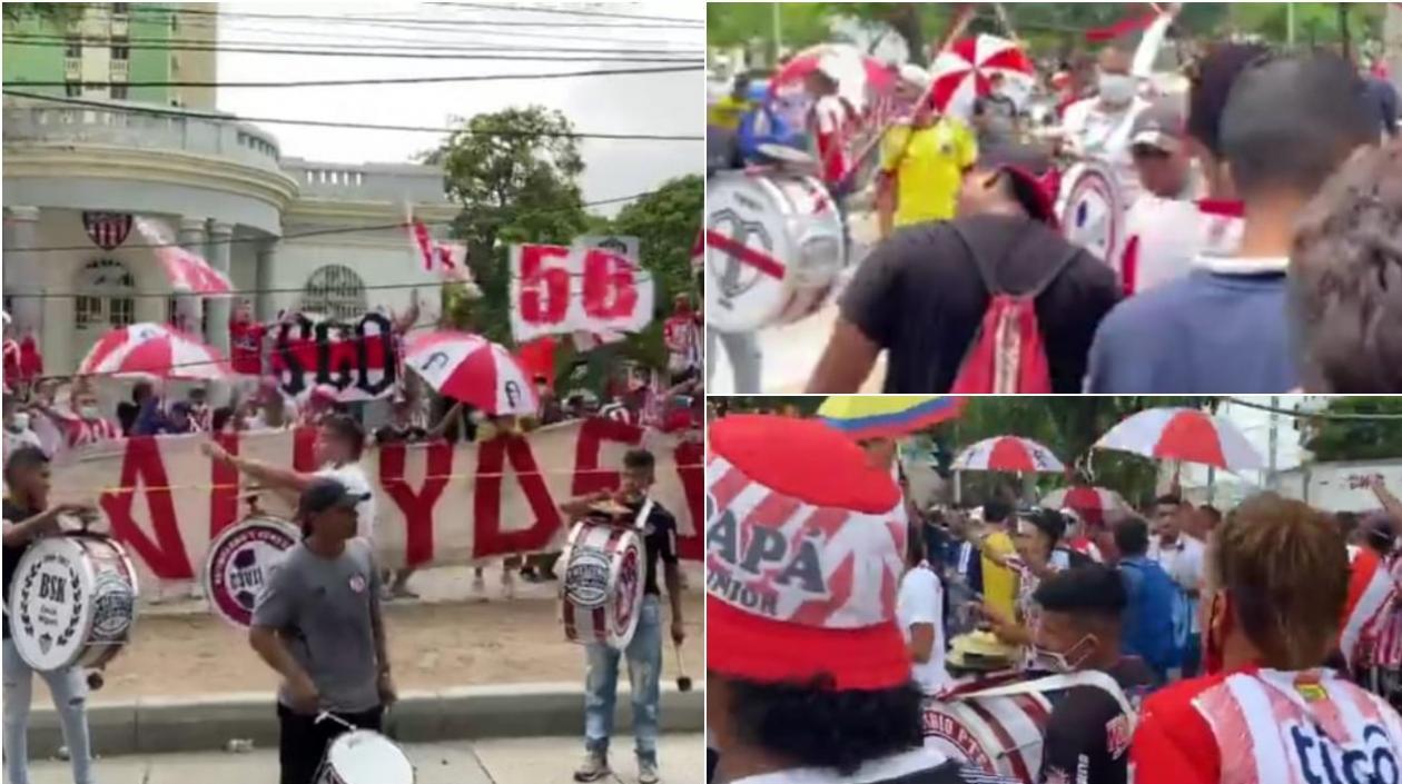 Banderazo en la sede administrativa de Junior. 