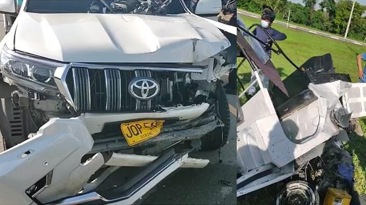 Así quedaron los vehículos tras el accidente