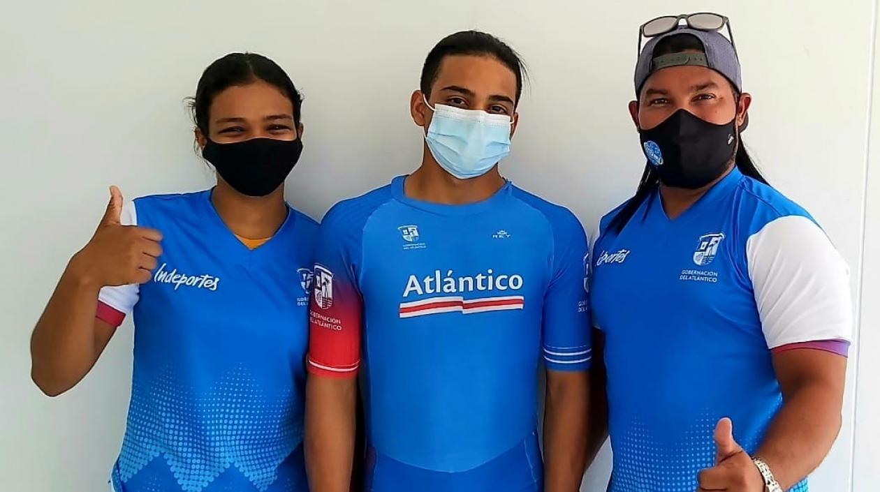 Integrantes de la Selección atlántico de ciclismo de pista. 