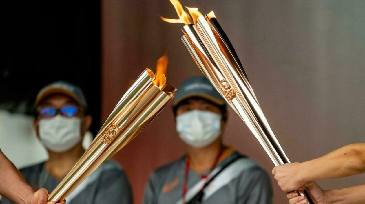 Antorcha olímpica durante un relevo. 