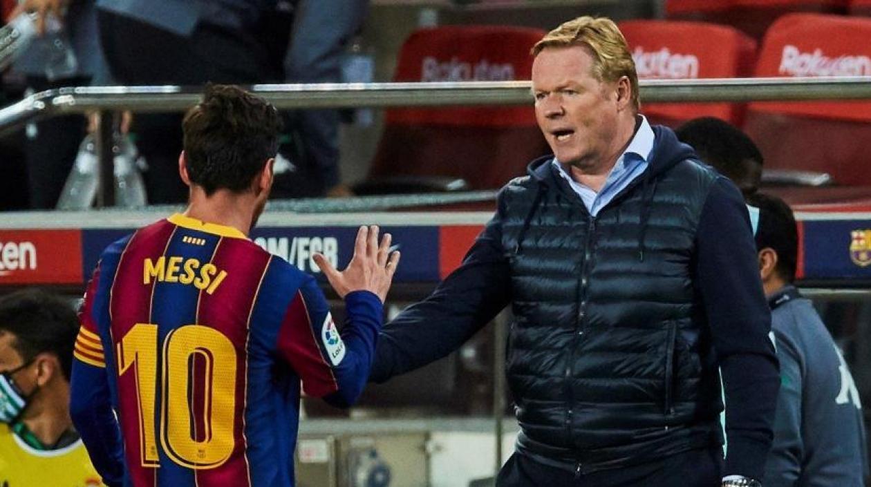 Lionel Messi y Ronald Koeman.
