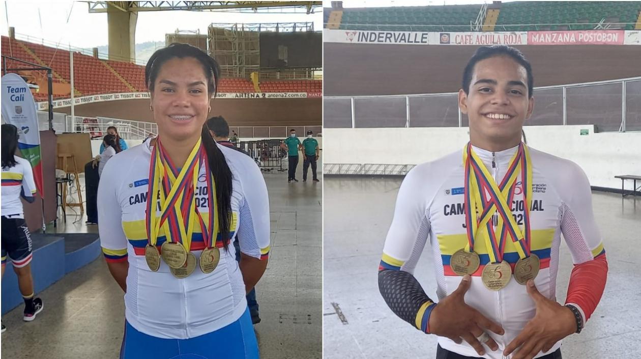 Marianis Salazar y Francisco Jaramillo, ganadores de las 7 medallas de oro. 