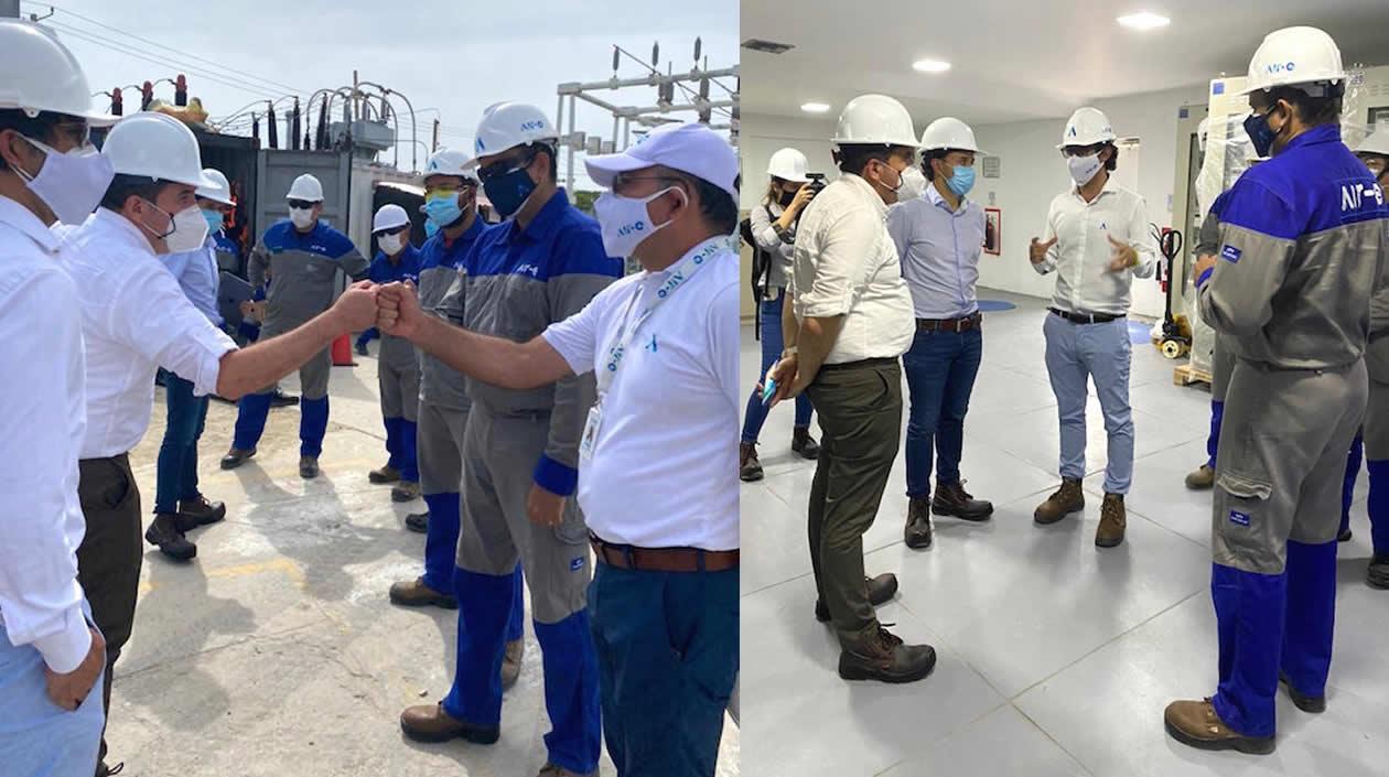 El Ministro de Minas, Diego Mesa, en reciente visita a la subestación La Unión en Barranquilla.