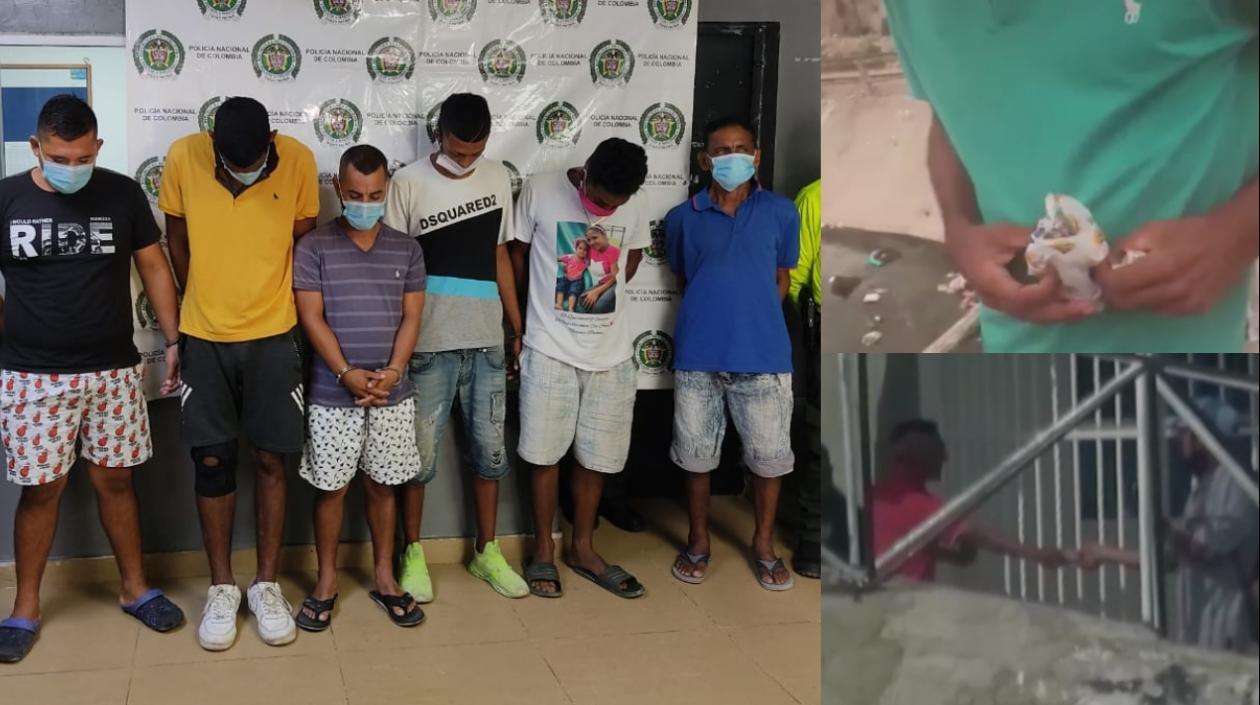 Los seis capturados por la Policía.