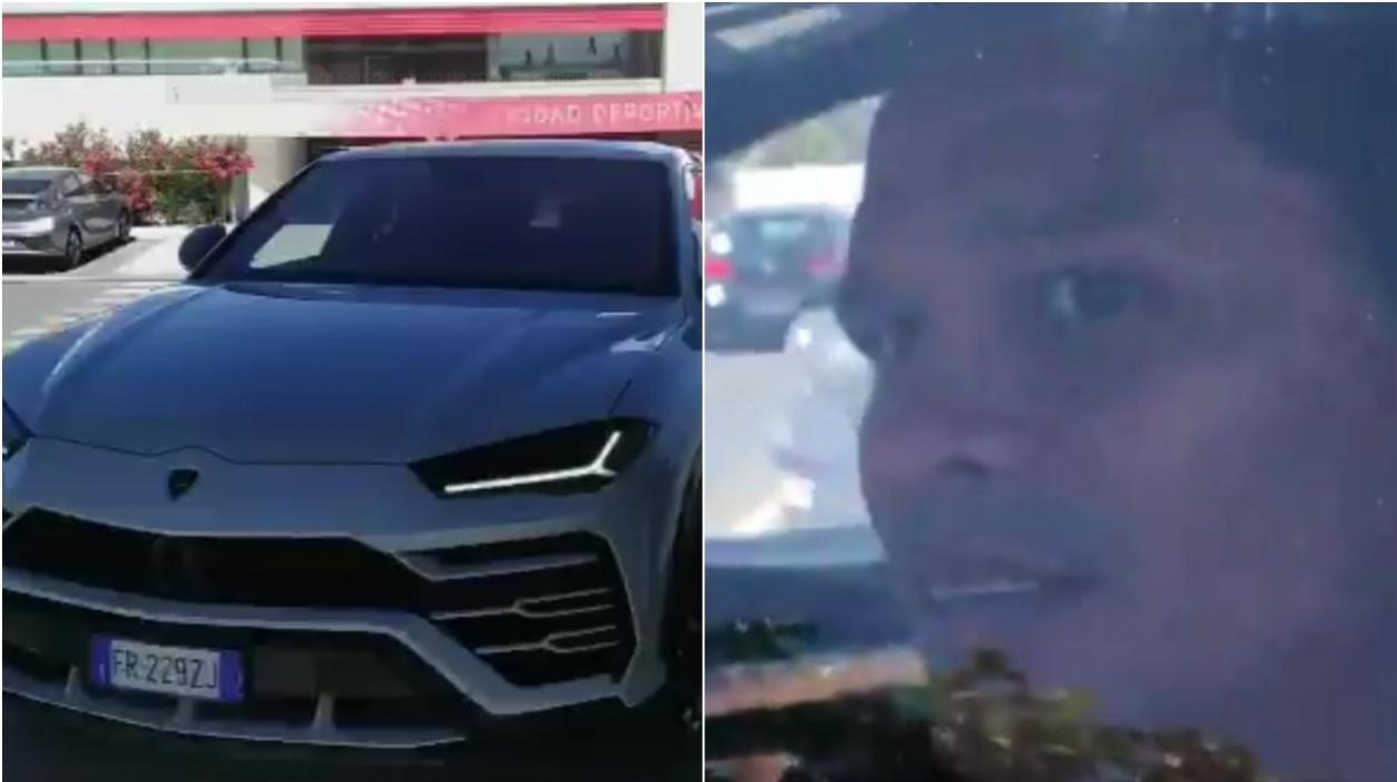 Carlos Bacca a la salida de la sede deportiva del Granada. 