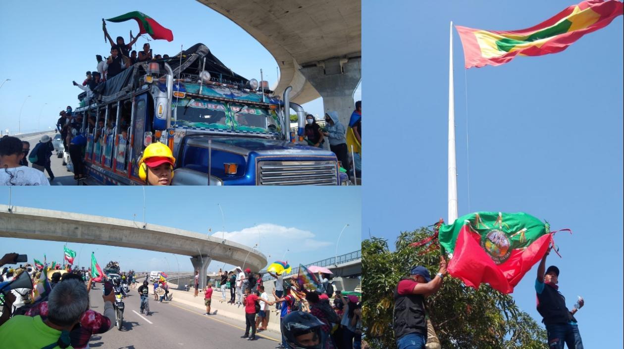 Llegada de la Minga indígena a Barranquilla.