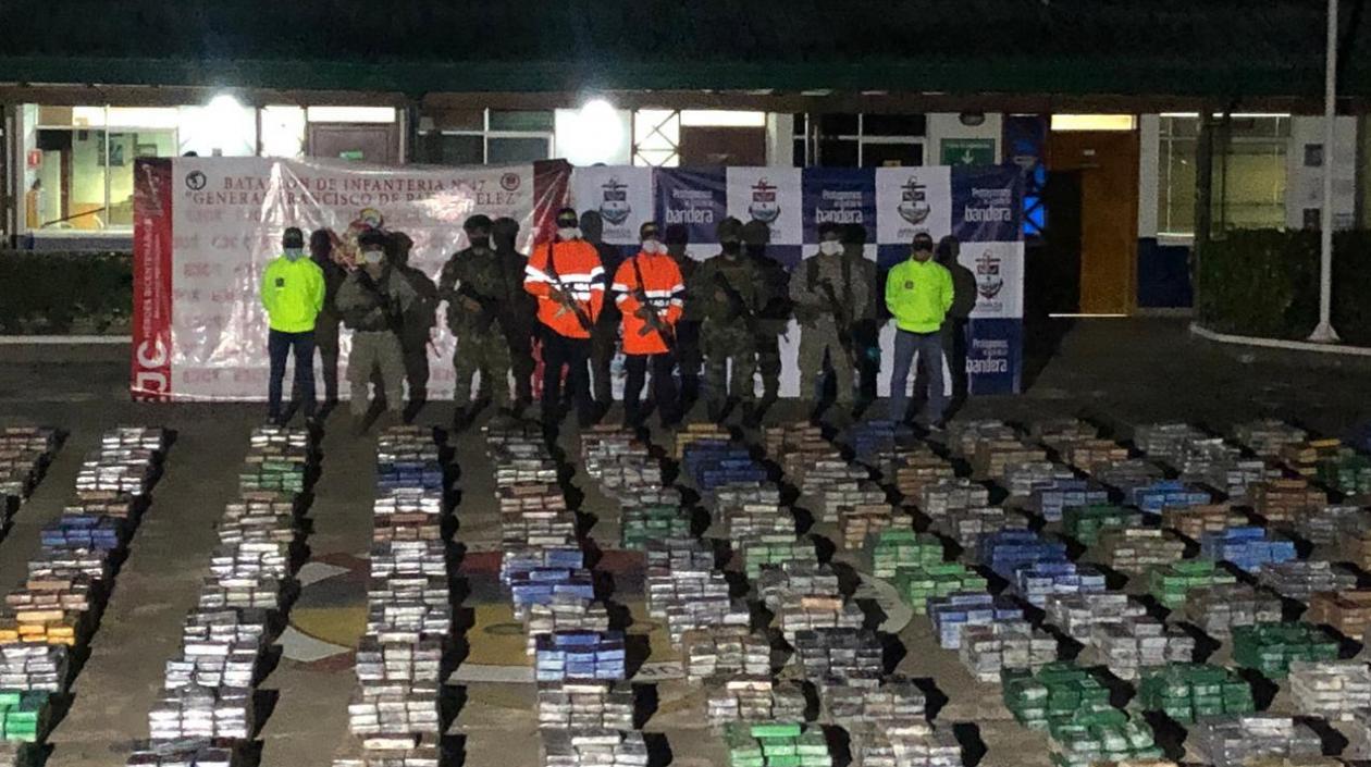 Cocaína incautada por la Armada Nacional