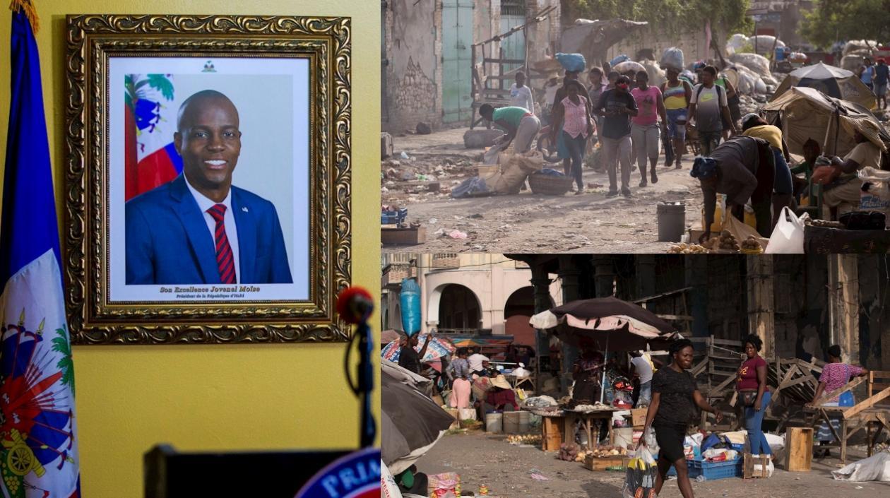 Personas transitan por una avenida del centro de ciudad, en Puerto Príncipe (Haití).