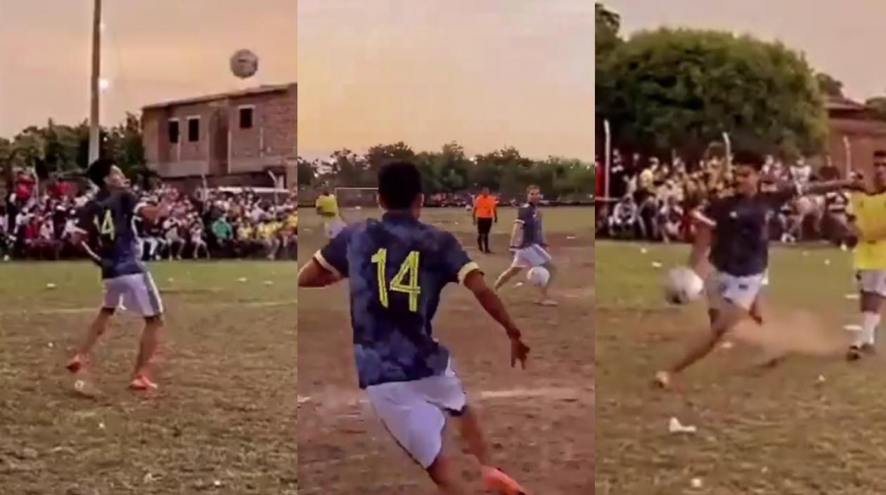 Luis Díaz en la cancha de Barrancas. 