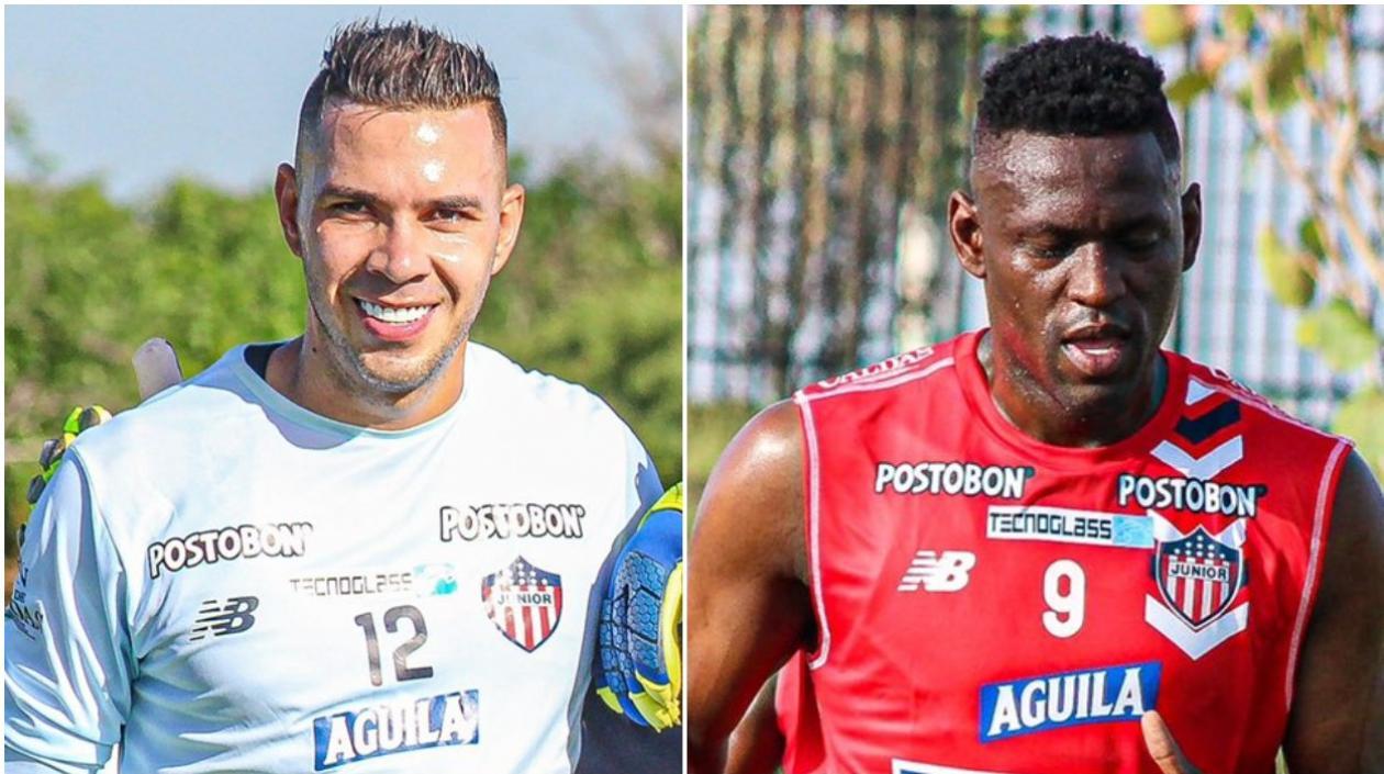 Eder Chaux y Cristian Martínez Borja, jugadores de Junior. 