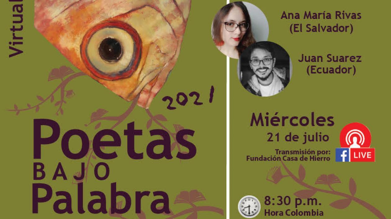 Poetas bajo palabra este miércoles por Facebook de Fundación Casa de Hierro.