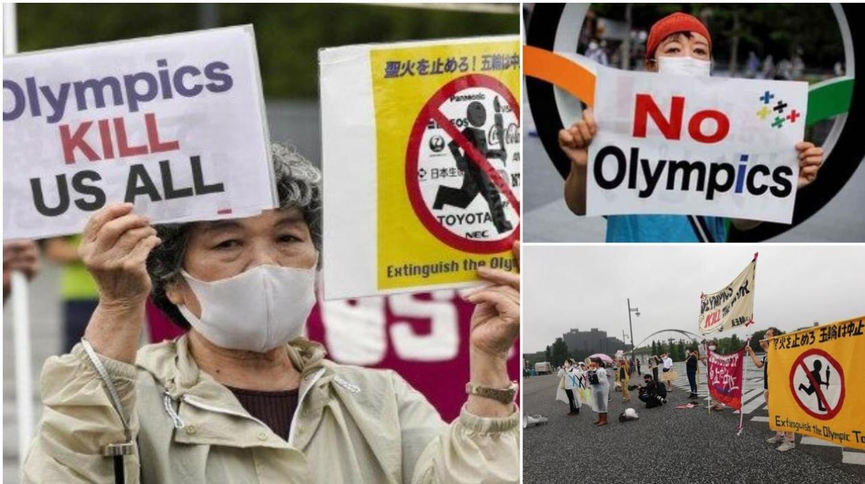 Ciudadanos de Tokio durante las protestas. 