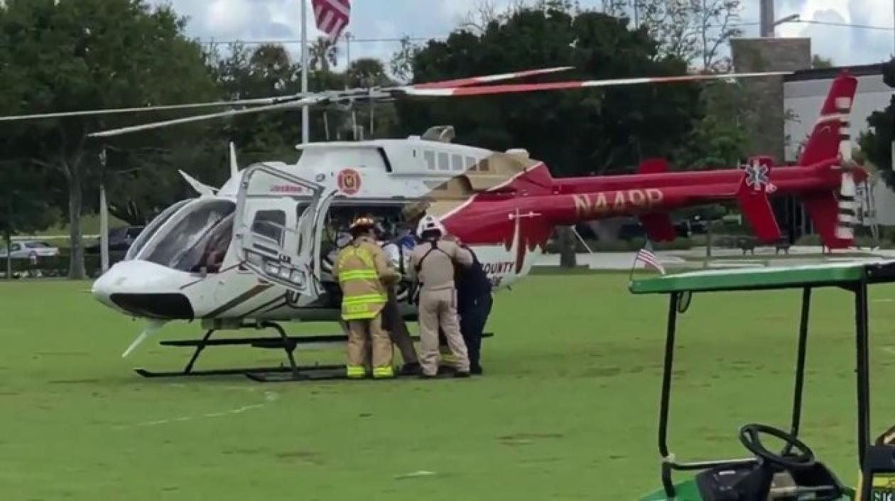 La víctima fue trasladada en helicóptero a un centro asistencial.