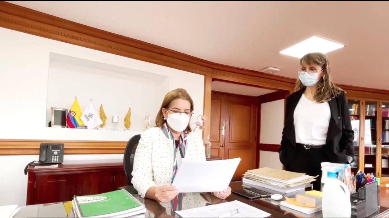 La Procuradora Margarita Cabello al reintegrarse al despacho.