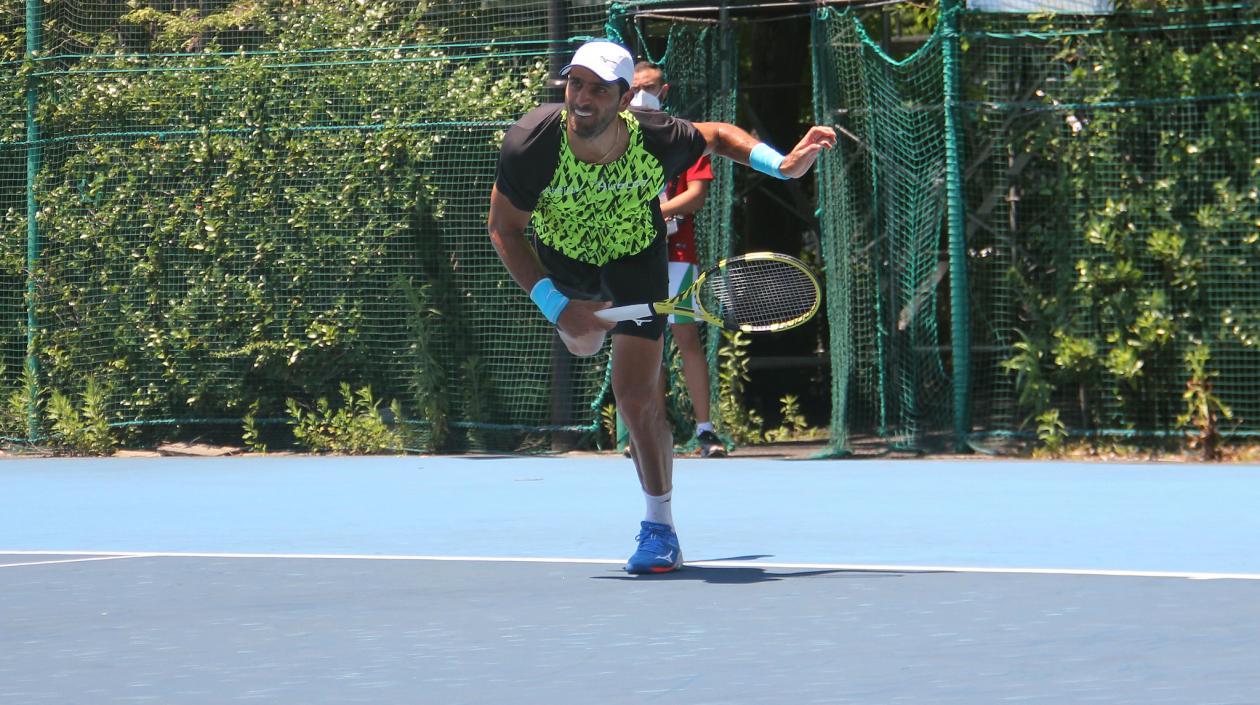 Robert Farah durante un entrenamiento en Tokio. 