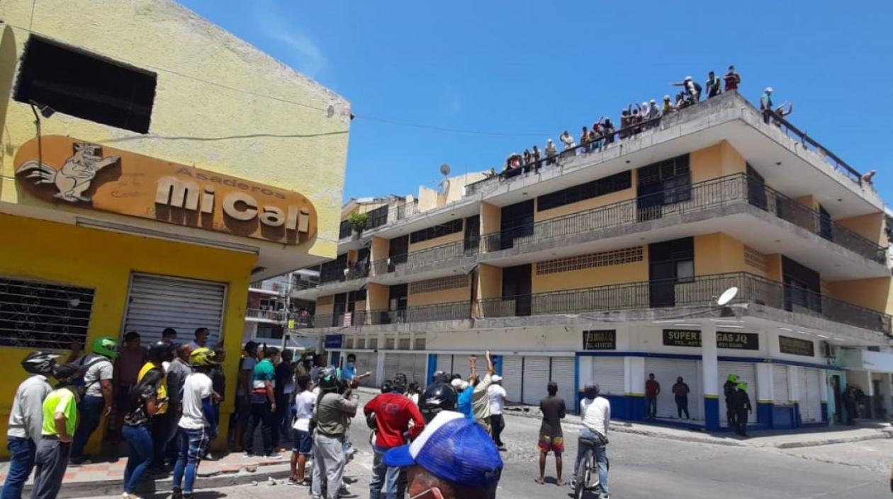 Momento del amotinamiento en Santa Marta. 