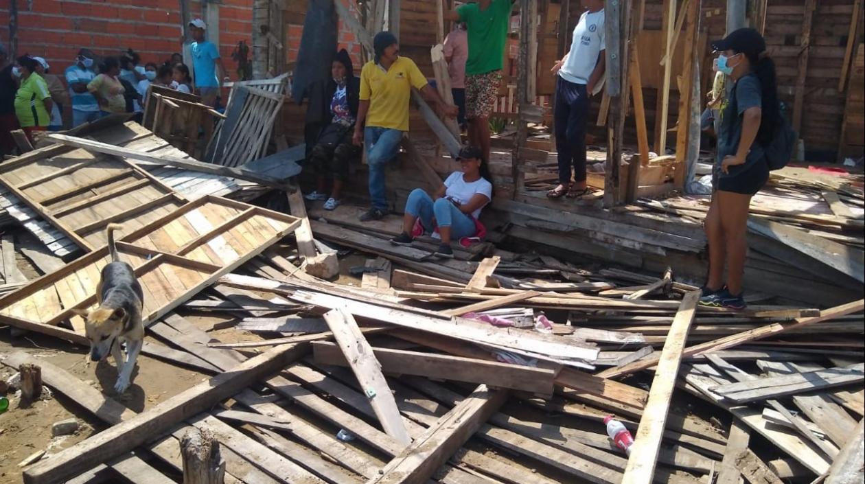 Así quedó una de las viviendas.