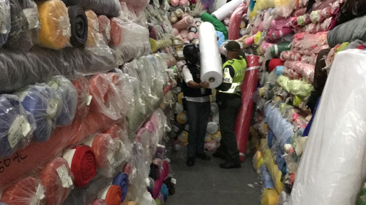 Textil decomisado. 