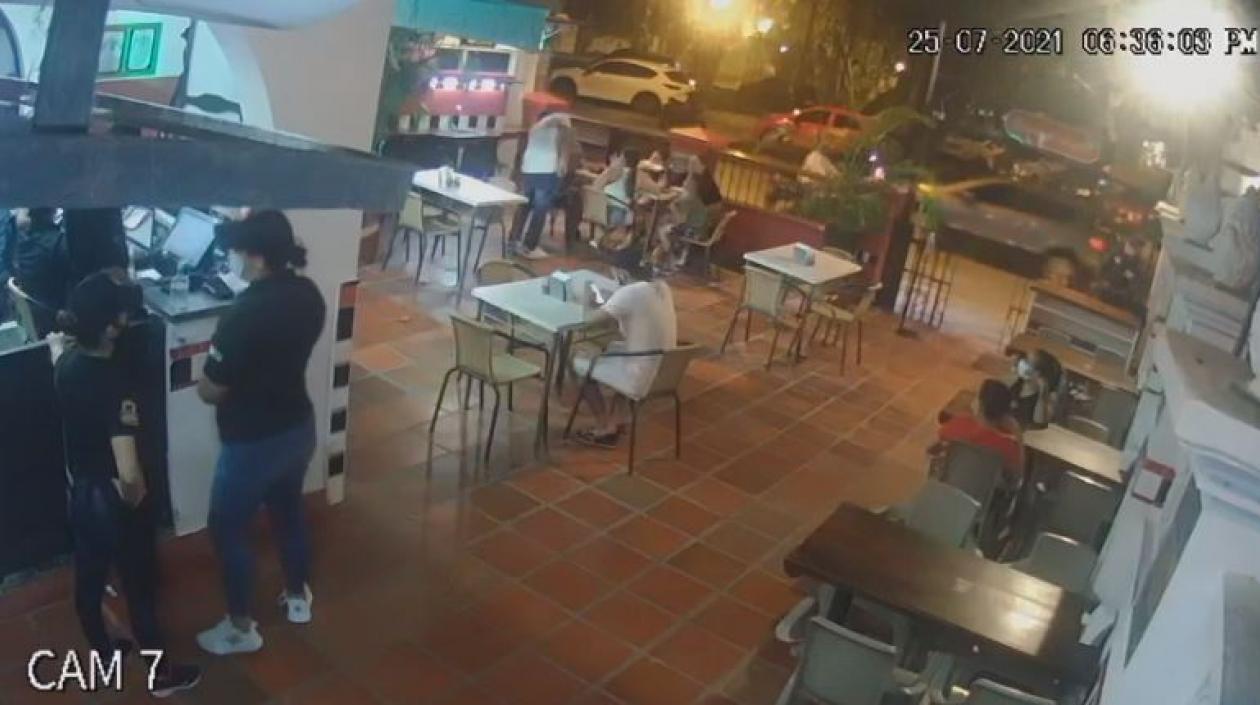 Momento en que ocurrió el atraco. 