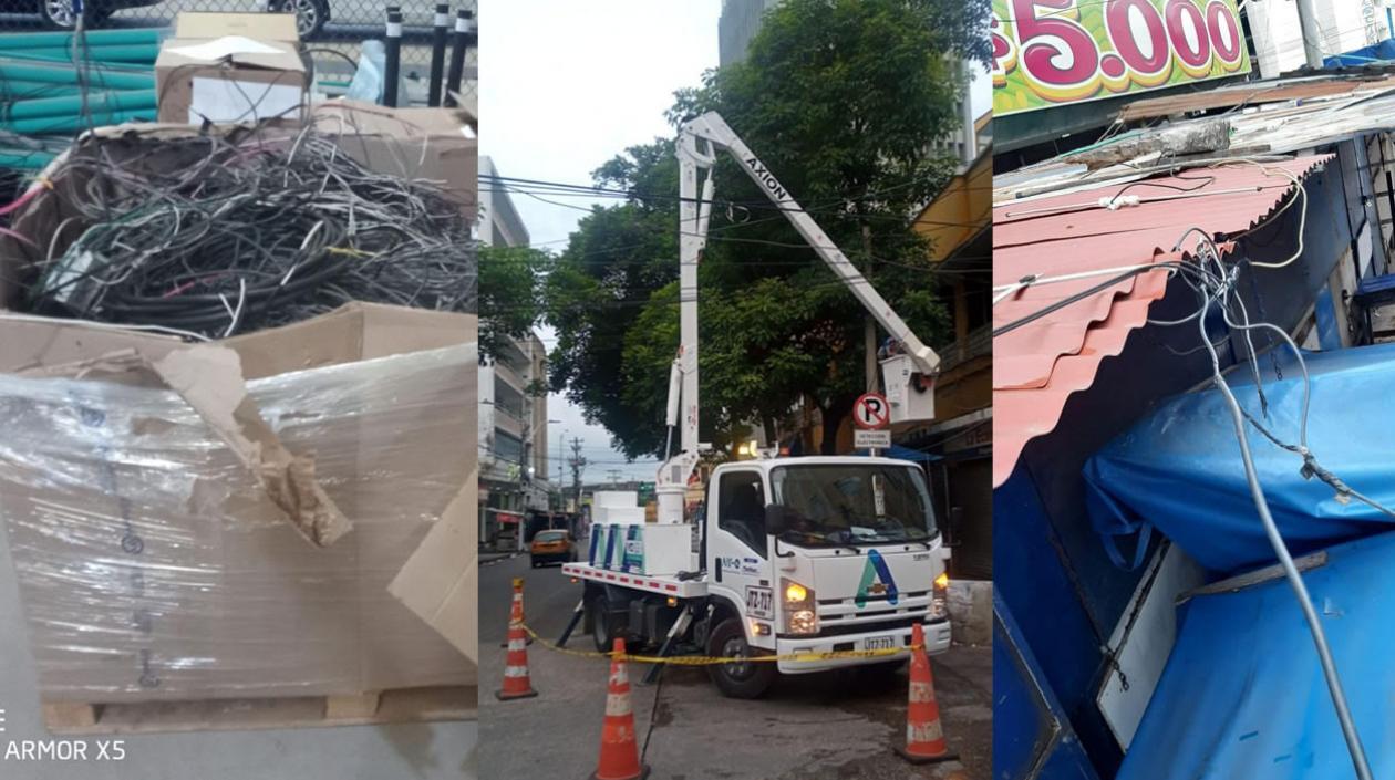 Operativo contra conexiones ilegales en el centro de Barranquilla.