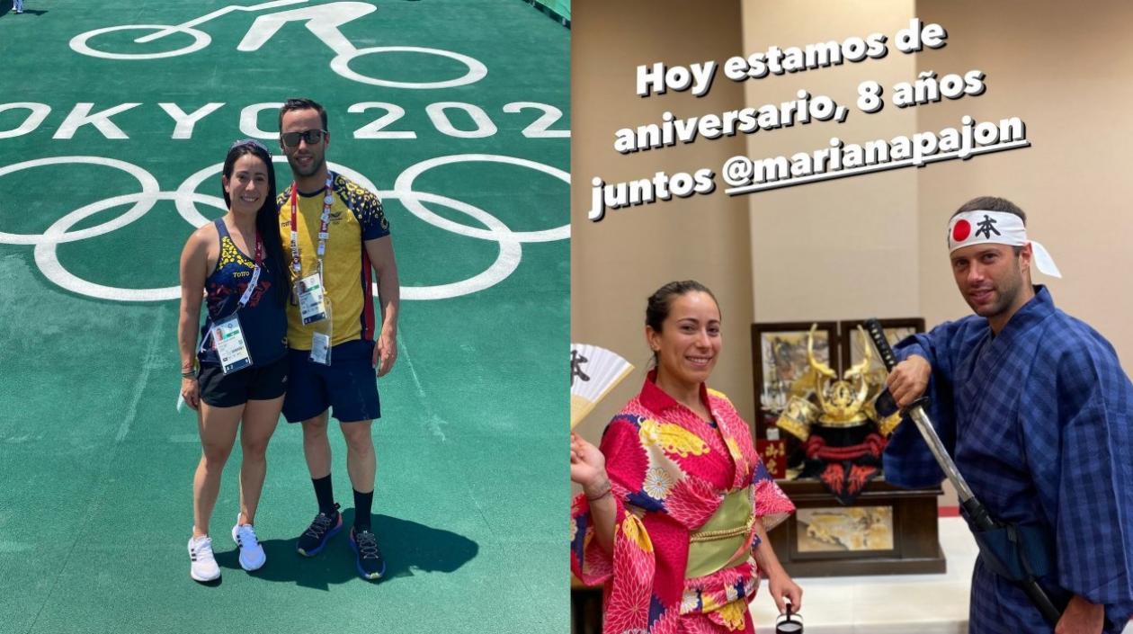  Mariana Pajón y su esposo Vincent Pelluard. 