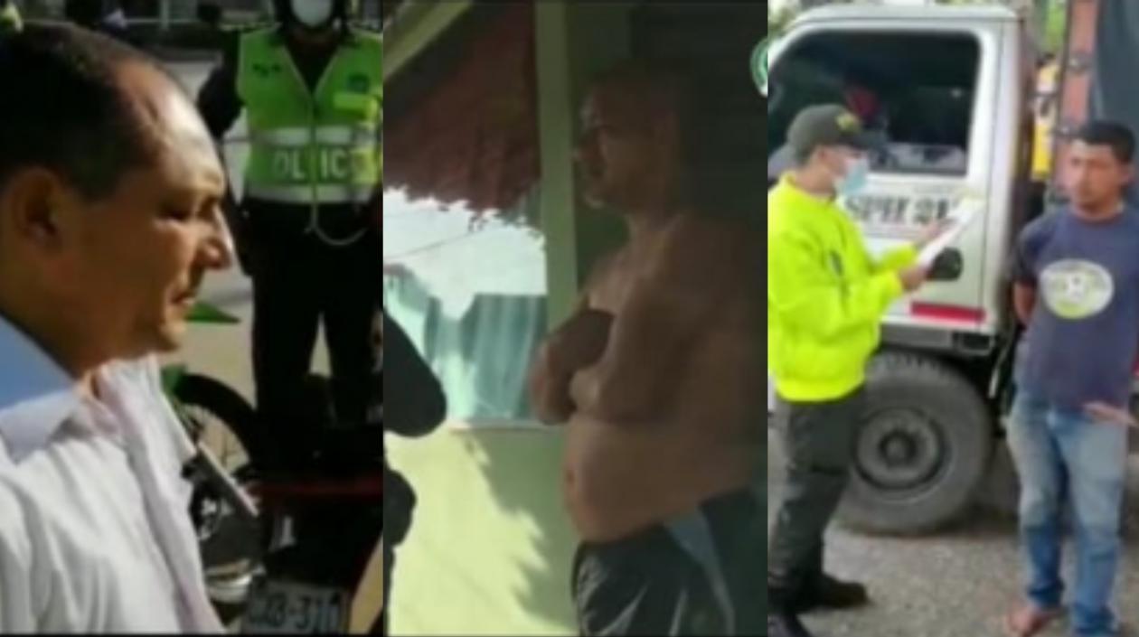 Tres de los capturados en el operativo. 