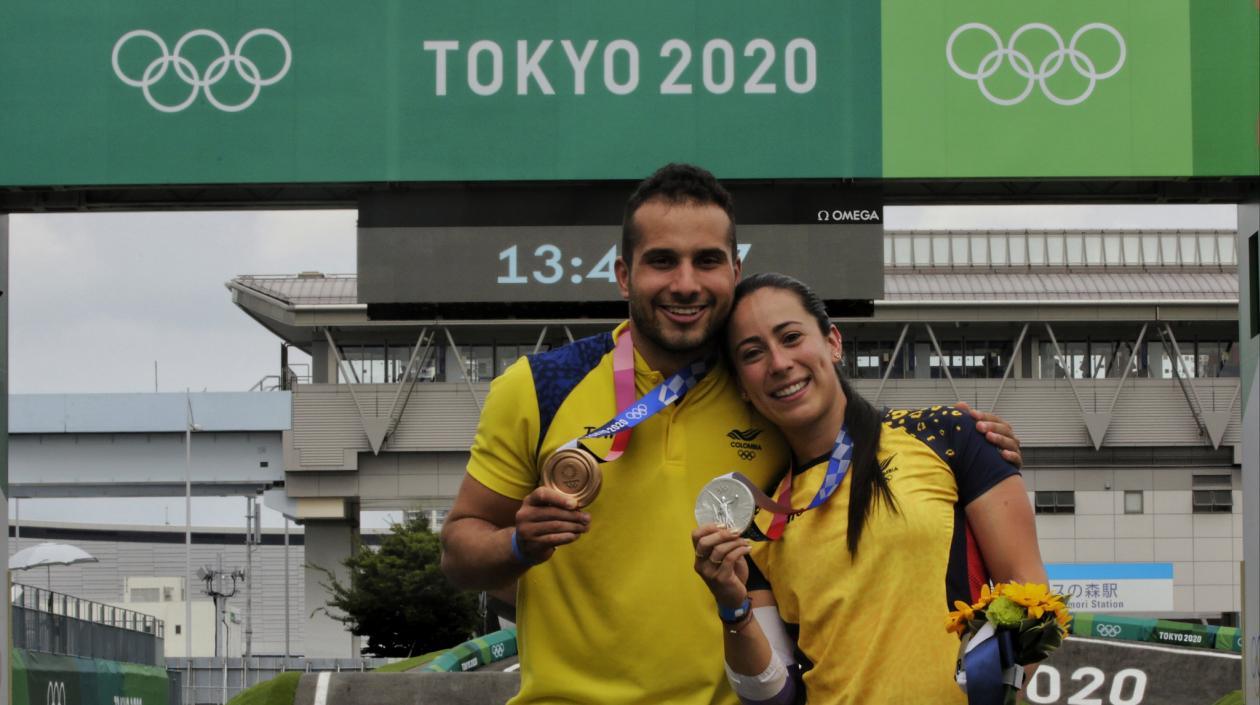 Carlos Ramírez y Mariana Pajón.