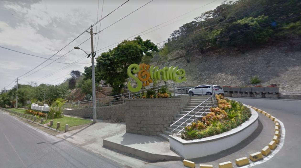 Entrada al centro recreacional Solinilla. 