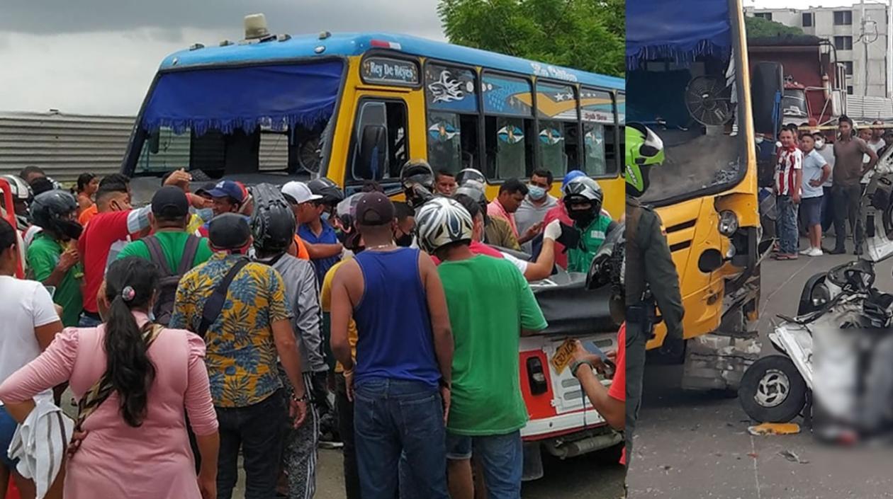 Aspecto del lugar donde ocurrió el accidente. 
