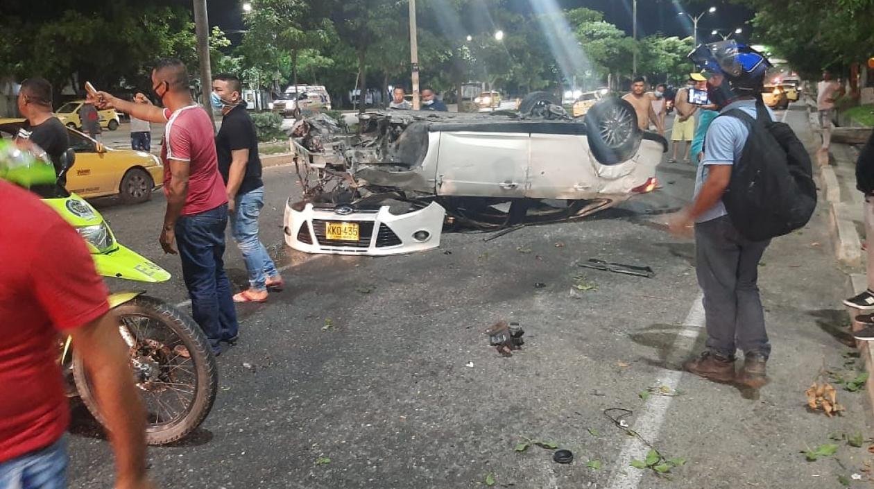 Así quedó el vehículo tras el accidente. 