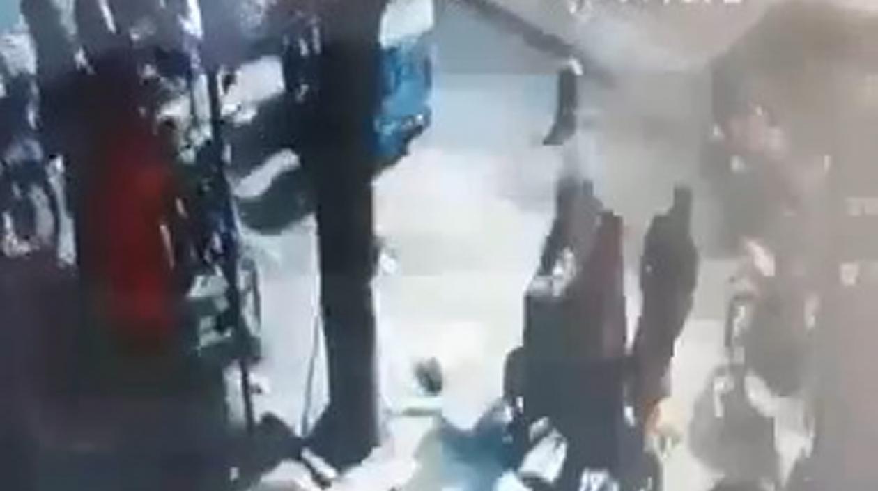 Momento del ataque sicarial. 