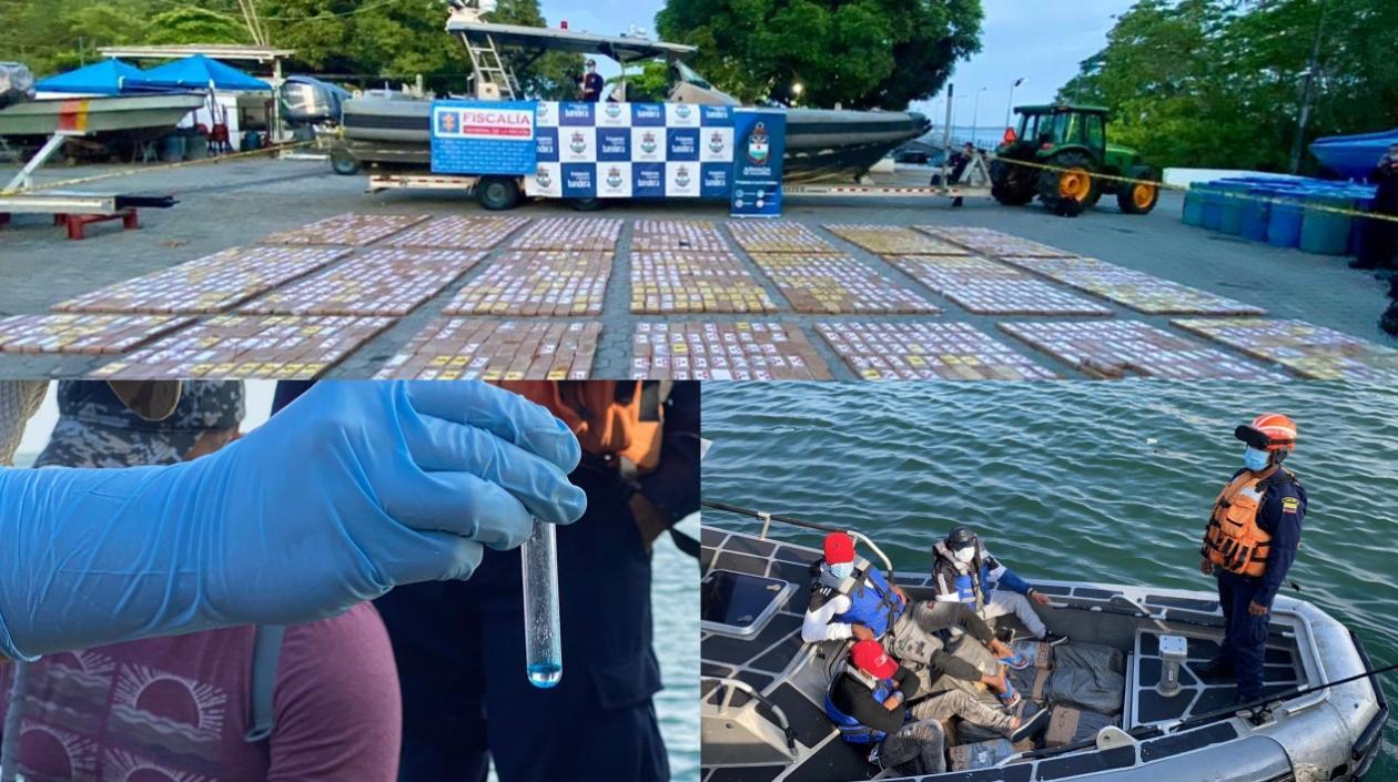 Armada de Colombia incautó semisumergible y droga en el Pacífico colombiano.