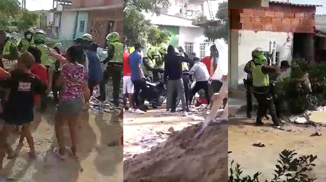 Momento de la batalla campal en El Rubí.