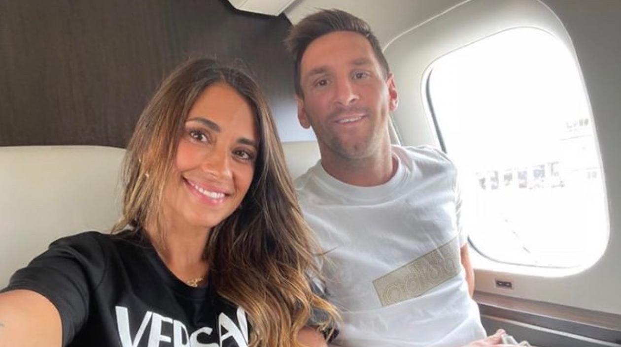 Antonella y Lionel Messi.