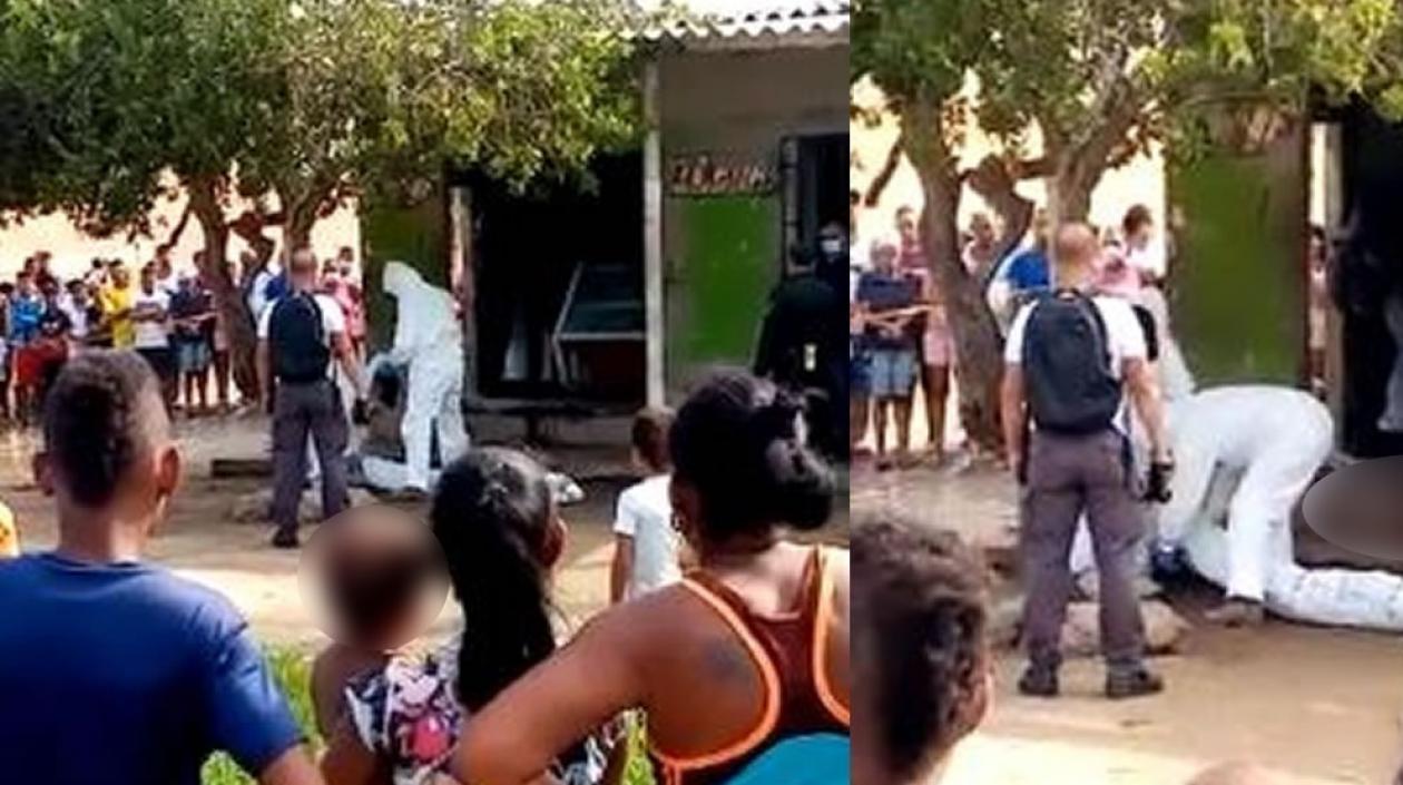 Momento de la inspección del cadáver