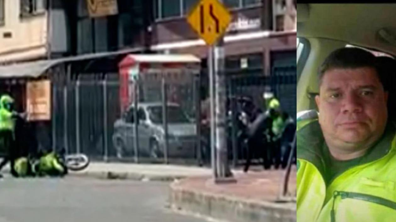 Lugar de los hechos y patrullero Humberto Sabogal.