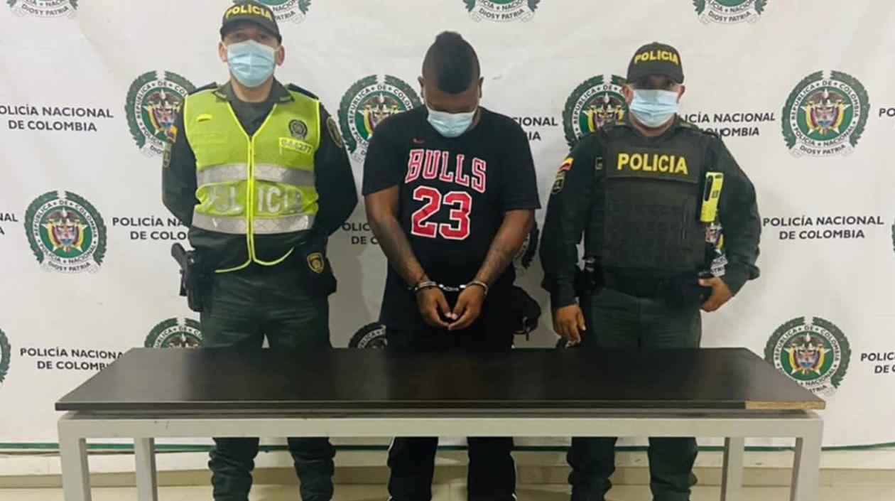 Alexis Caraballo Roa tras su captura en Montería.