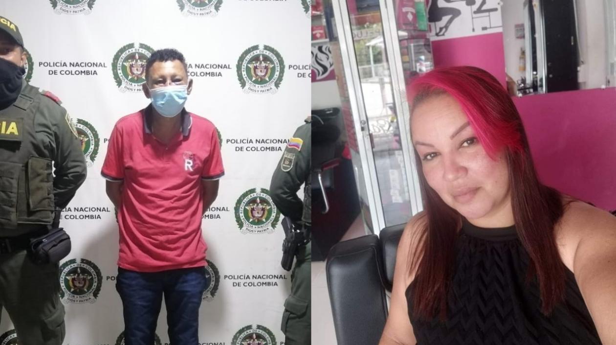 Junir Gómez Cuello, capturado; y Edid García García, víctima. 