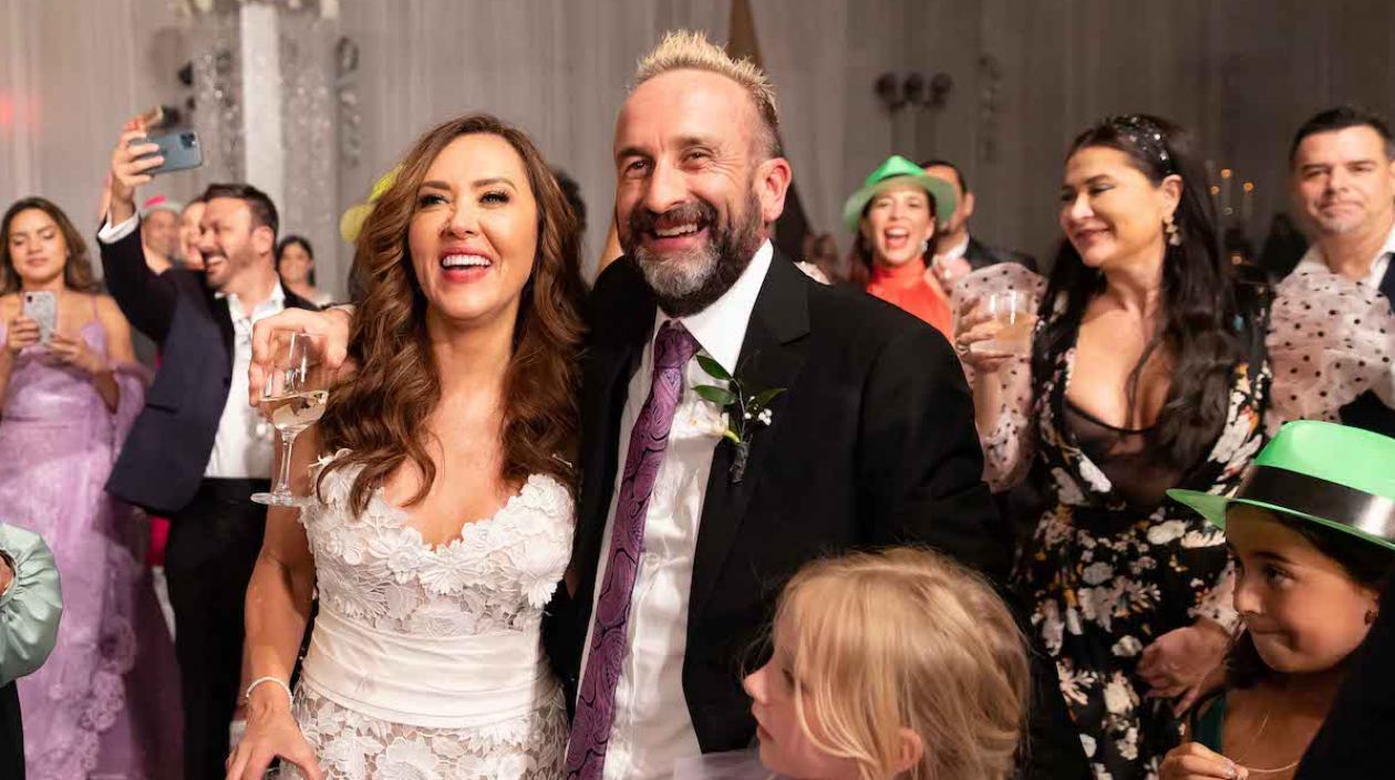 Tanya Charry en su boda con el productor Sebastián Jiménez.
